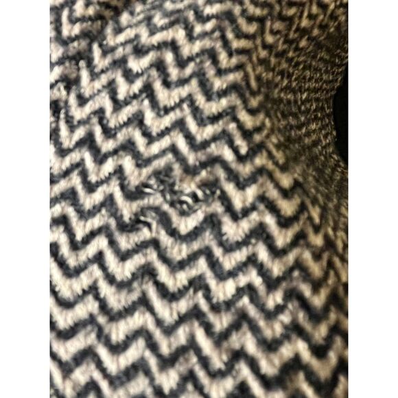 Yansi Fugel Black Shift Dress Fitted Tweed Look Block 6 Black Tan - Picture 9 of 11